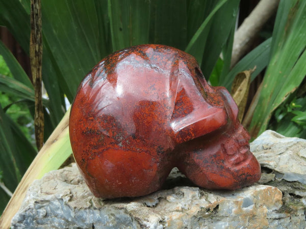 Polished Red Jasper Skull Carvings x 3 From Zimbabwe - TopRock