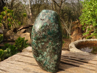 Polished Emerald Mica In Matrix Standing Free Forms x 1 From Mutoko, Zimbabwe - Toprock Gemstones and Minerals 
