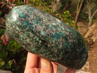 Polished Emerald Mica In Matrix Standing Free Forms x 1 From Mutoko, Zimbabwe - Toprock Gemstones and Minerals 