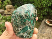 Polished Emerald In Matrix Standing Free Forms x 3 From Sandawana, Zimbabwe - TopRock
