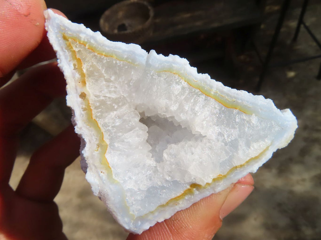 Natural Etched Blue Chalcedony Specimens  x 12 From Nsanje, Malawi - Toprock Gemstones and Minerals 