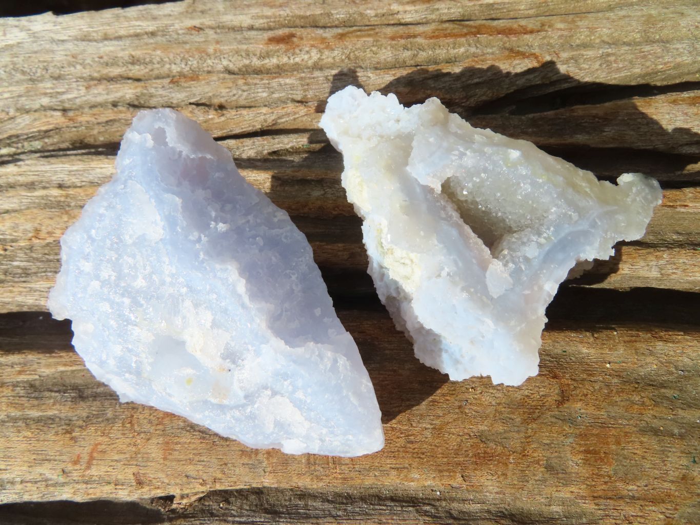Natural Etched Blue Chalcedony Specimens  x 12 From Nsanje, Malawi - Toprock Gemstones and Minerals 