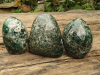Polished Emerald In Matrix Standing Free Forms x 3 From Sandawana, Zimbabwe - TopRock