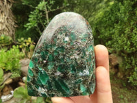 Polished Emerald In Matrix Standing Free Forms x 3 From Sandawana, Zimbabwe - TopRock