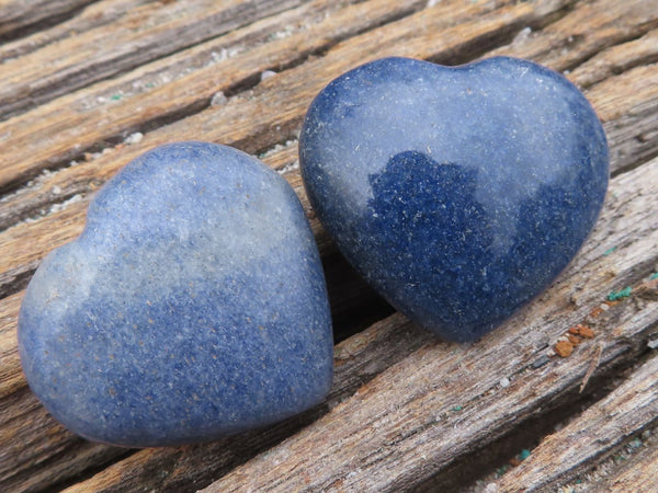 Polished Small Selected Blue Lazulite Hearts  x 35 From Madagascar - TopRock