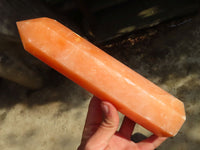 Polished Orange Twist Calcite Towers x 2 From Maevantanana, Madagascar - Toprock Gemstones and Minerals 