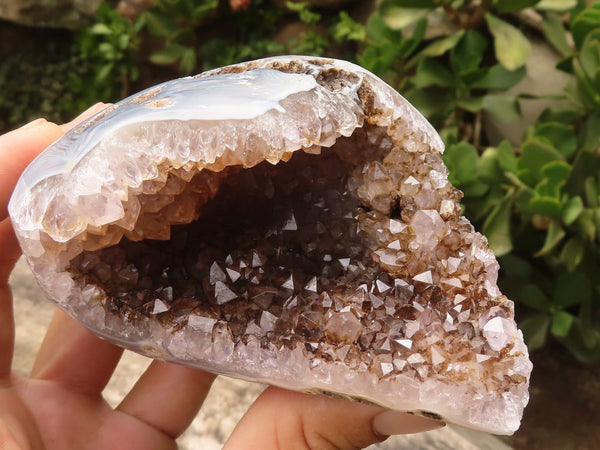 Polished Agate Crystal & Amethyst Geodes  x 3 From Maintirano, Madagascar - TopRock