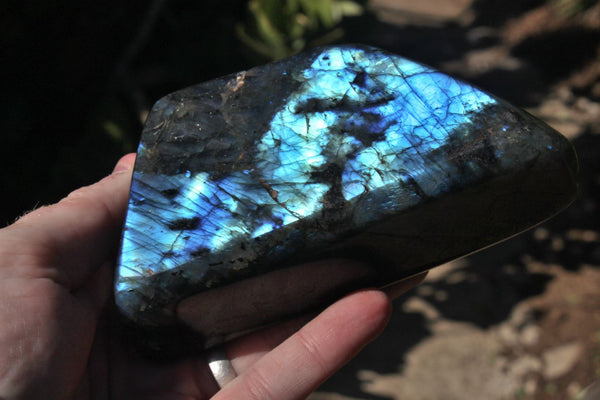 Polished Labradorite Standing Free Forms With Intense Blue Flash x 2 From Tulear, Madagascar - TopRock