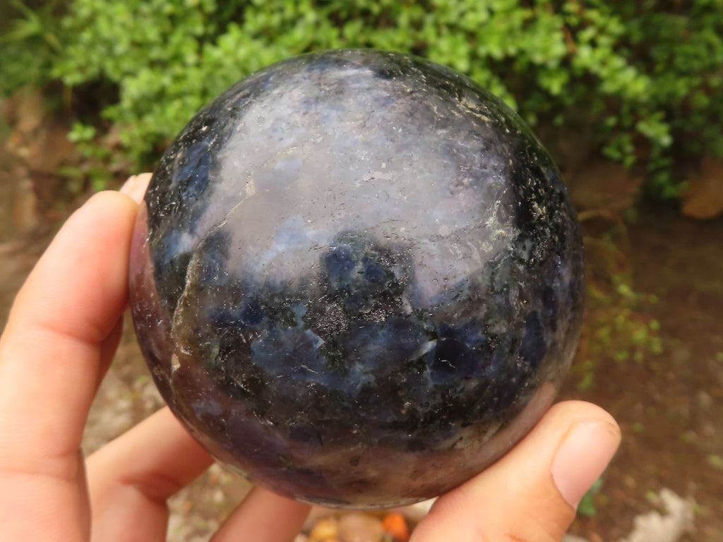 Polished Blue Iolite / Water Sapphire Spheres  x 2 From Madagascar - Toprock Gemstones and Minerals 