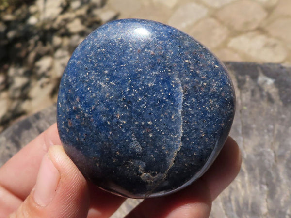 Polished Blue Lazulite Palm Stones  x 6 From Madagascar - TopRock