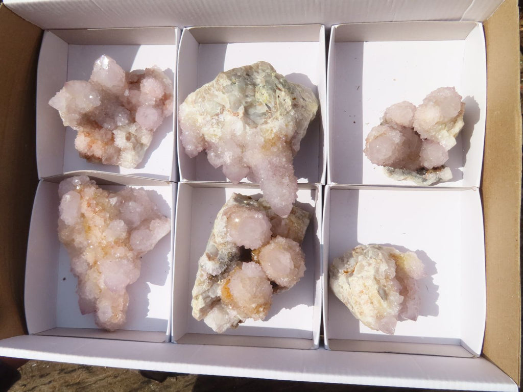Natural Pale Lilac Spirit Quartz Clusters x 6 From Barberton, South Africa - Toprock Gemstones and Minerals 