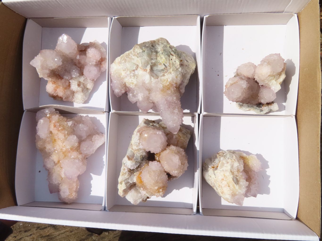 Natural Pale Lilac Spirit Quartz Clusters x 6 From Barberton, South Africa - Toprock Gemstones and Minerals 