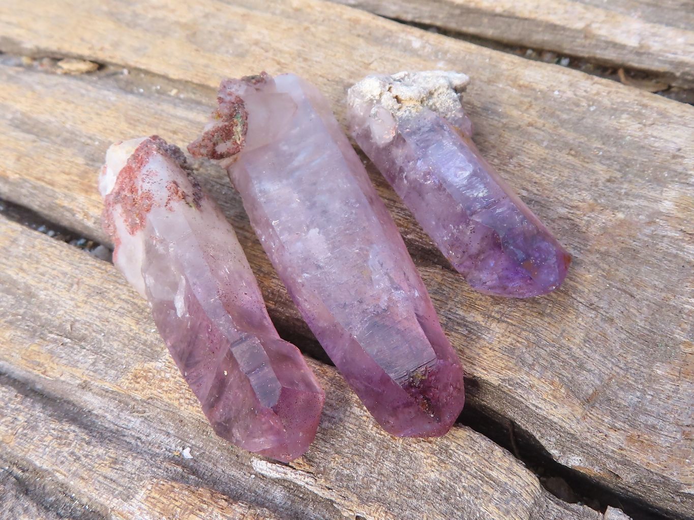 Natural Long Window Amethyst Quartz Crystals  x 12 From Chiredzi, Zimbabwe - Toprock Gemstones and Minerals 