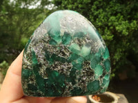 Polished Emerald In Matrix Standing Free Forms x 3 From Sandawana, Zimbabwe - TopRock