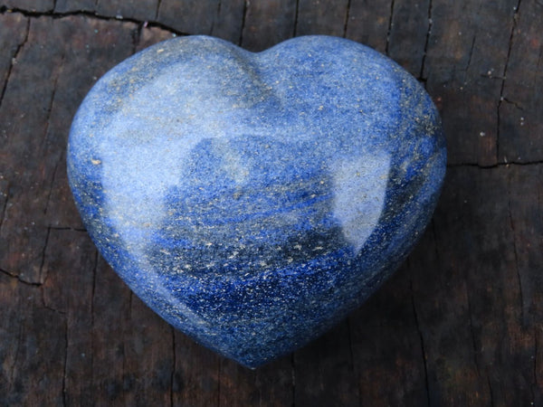Polished Lazulite Hearts x 6 From Madagascar - TopRock