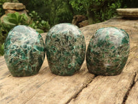 Polished Emerald In Matrix Standing Free Forms x 3 From Sandawana, Zimbabwe - TopRock