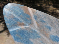 Polished Blue Spotted Spinel Quartz Standing Leaf Sculptures x 2 From Madagascar - TopRock