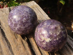 Polished  Purple Lepidolite Spheres  x 3 From Madagascar - Toprock Gemstones and Minerals 