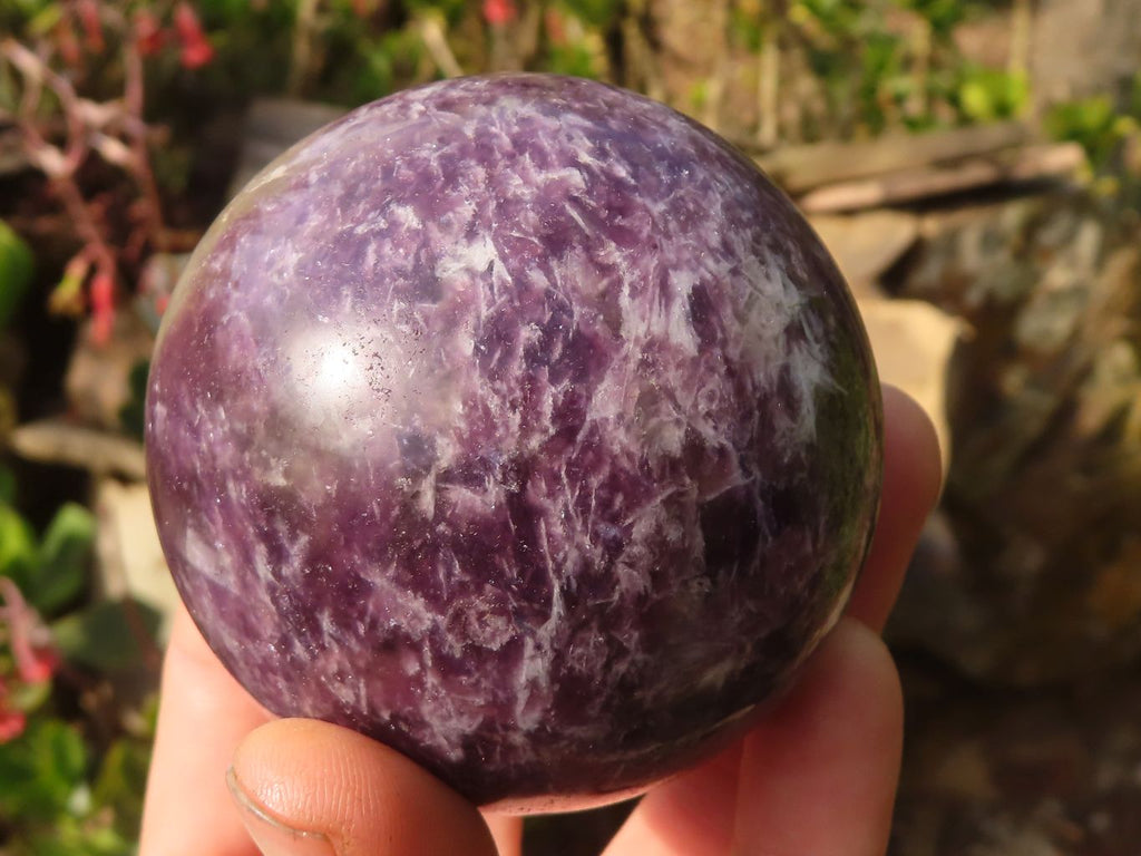 Polished  Purple Lepidolite Spheres  x 3 From Madagascar - Toprock Gemstones and Minerals 