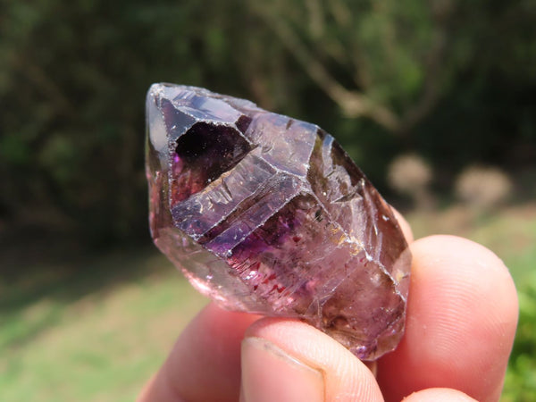 Natural Smokey Amethyst Window Quartz Crystals x 20 From Chiredzi, Zimbabwe - TopRock