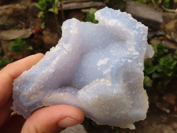 Natural Etched Blue Chalcedony Specimens  x 6 From Malawi - Toprock Gemstones and Minerals 