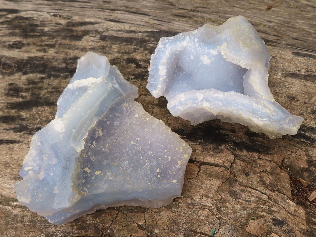 Natural Etched Blue Chalcedony Specimens  x 6 From Malawi - Toprock Gemstones and Minerals 