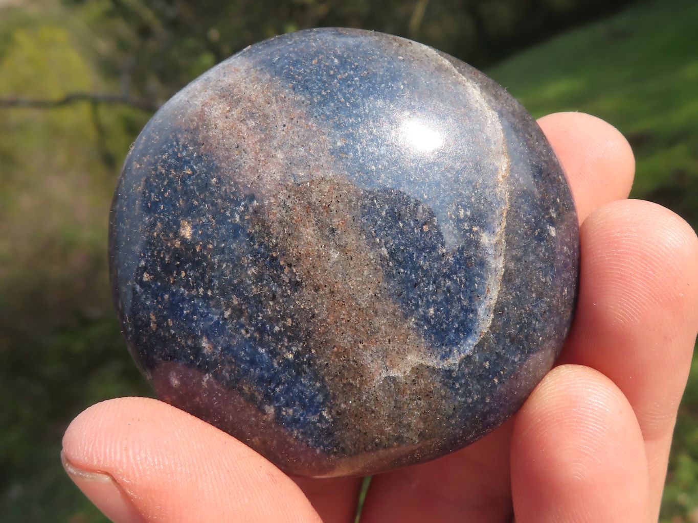 Polished Blue Lazulite Palm Stones x 12 From Madagascar - TopRock