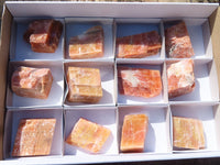 Natural New Sunset Orange Calcite Specimens  x 12 From Spitzkop, Namibia - Toprock Gemstones and Minerals 