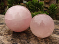 Polished Gemmy Rose Quartz Spheres  x 2 From Madagascar - Toprock Gemstones and Minerals 