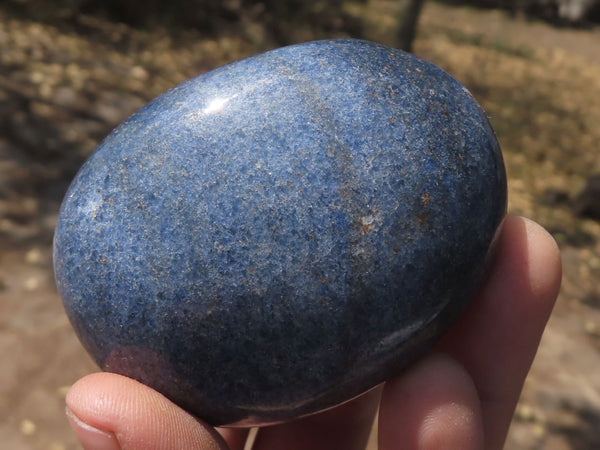 Polished Blue Lazulite Palm Stones  x 12 From Madagascar