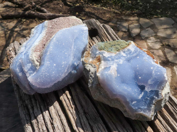 Natural XXL Blue Lace Agate Specimens  x 2 From Nsanje, Malawi