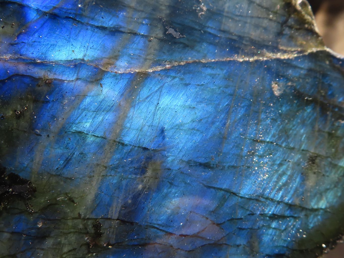Polished One Side Polished Labradorite Slices  x 6 From Tulear, Madagascar - Toprock Gemstones and Minerals 