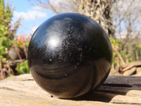 Polished Schorl Black Tourmaline Spheres x 3 From Madagascar - Toprock Gemstones and Minerals 