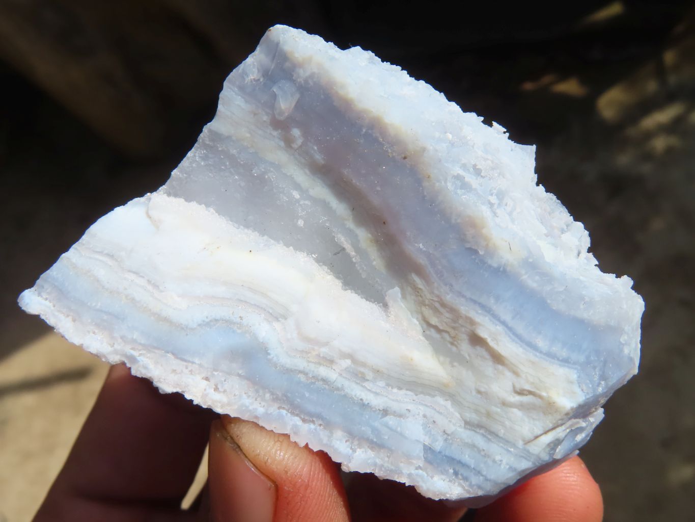 Natural Etched Blue Chalcedony Specimens  x 12 From Nsanje, Malawi - Toprock Gemstones and Minerals 