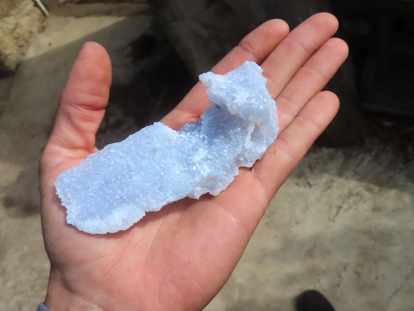 Natural Etched Blue Chalcedony Specimens  x 12 From Nsanje, Malawi - Toprock Gemstones and Minerals 