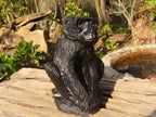 Polished  Black Soapstone Baboon Carving x 1 From Zimbabwe - Toprock Gemstones and Minerals 