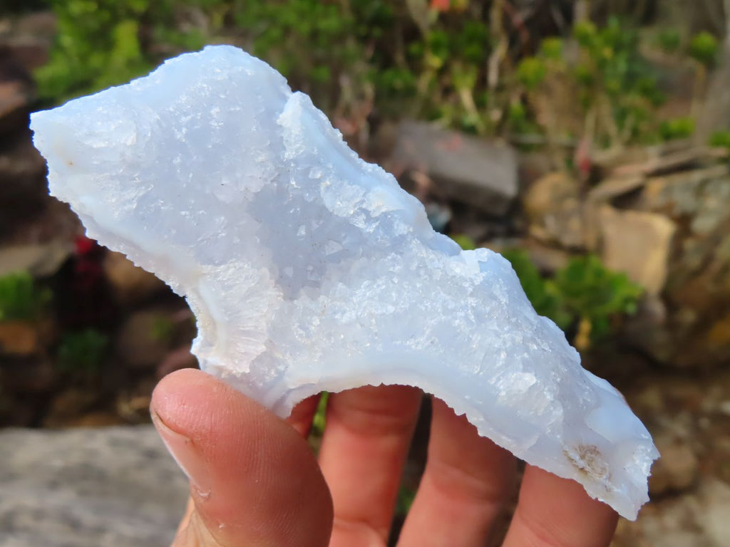 Natural Etched Blue Chalcedony Specimens  x 12 From Nsanje, Malawi - Toprock Gemstones and Minerals 
