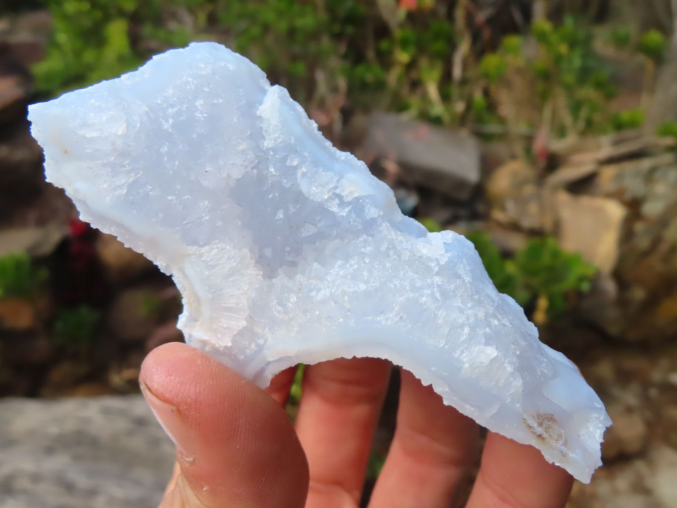 Natural Etched Blue Chalcedony Specimens  x 12 From Nsanje, Malawi - Toprock Gemstones and Minerals 
