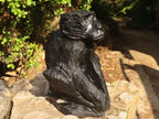 Polished  Black Soapstone Baboon Carving x 1 From Zimbabwe - Toprock Gemstones and Minerals 
