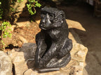 Polished  Black Soapstone Baboon Carving x 1 From Zimbabwe - Toprock Gemstones and Minerals 