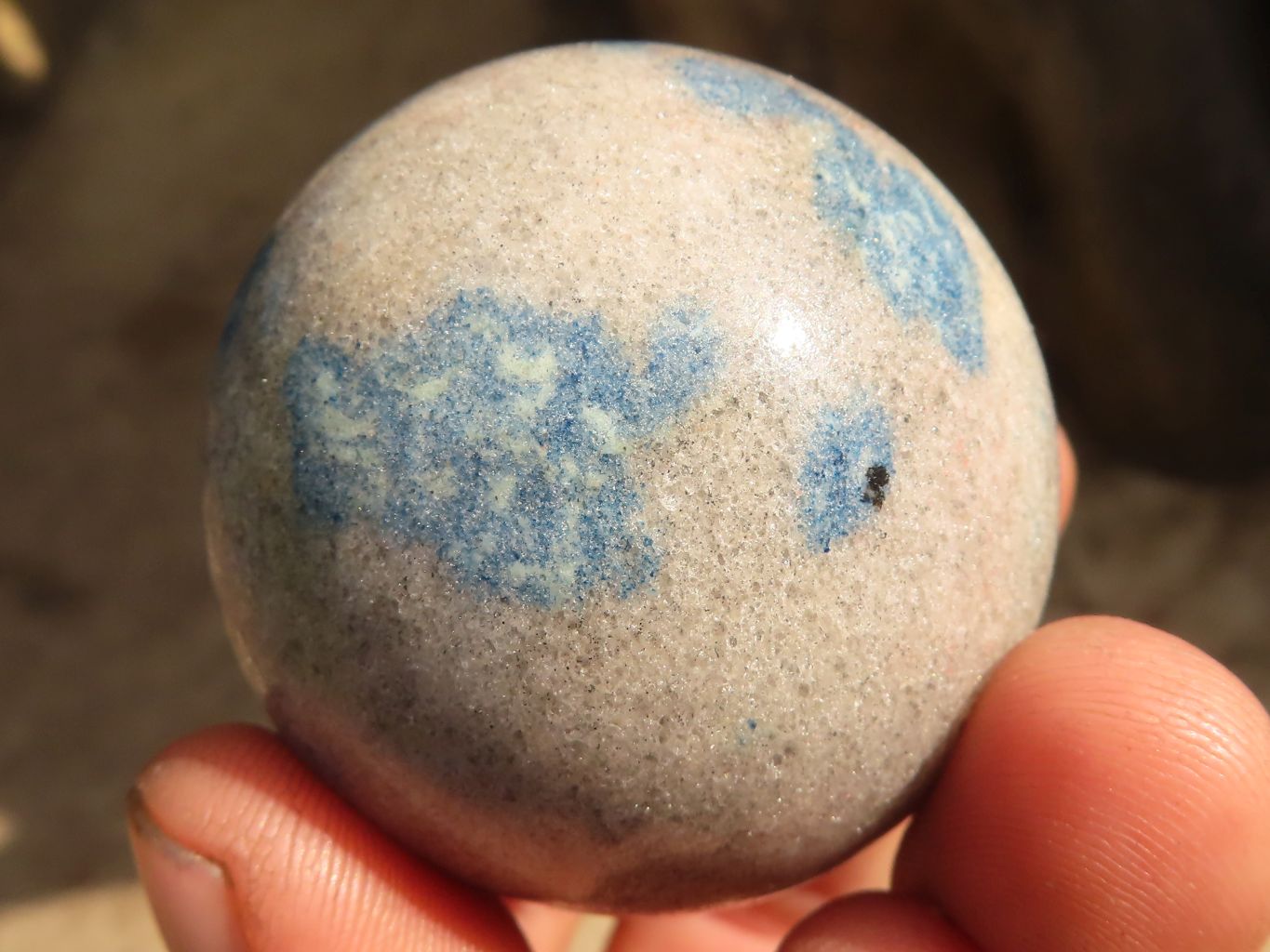 Polished Blue Spotted Spinel Quartz Spheres x 12 From Madagascar - Toprock Gemstones and Minerals 