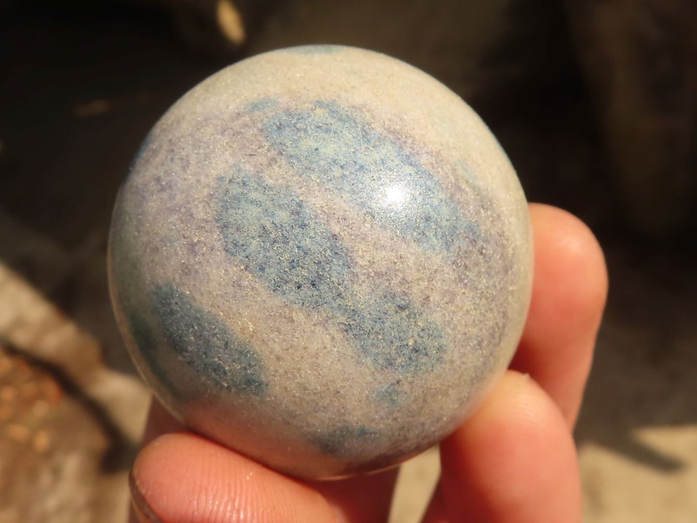 Polished Blue Spotted Spinel Quartz Spheres x 12 From Madagascar - Toprock Gemstones and Minerals 