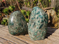Polished Rare Emerald Mica In Matrix Standing Free Forms x 2 From Mutoko, Zimbabwe - Toprock Gemstones and Minerals 