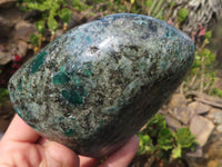 Polished Rare Emerald Mica In Matrix Standing Free Forms x 2 From Mutoko, Zimbabwe - Toprock Gemstones and Minerals 