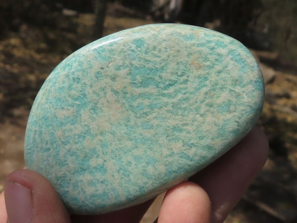 Polished Blue Kobi Amazonite Gallets   x 12 From Zimbabwe - TopRock