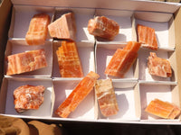 Natural New Sunset Orange Calcite Specimens  x 12 From Spitzkop, Namibia - Toprock Gemstones and Minerals 