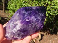 Polished Deep Purple Chevron Amethyst Points  x 2 From Zambia - Toprock Gemstones and Minerals 