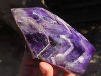 Polished Deep Purple Chevron Amethyst Points  x 2 From Zambia - Toprock Gemstones and Minerals 