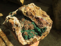 Natural Rare XXL Ball Malachite On Drusy Quartz & Dolomite Specimen x 1 From Kambove, Congo - Toprock Gemstones and Minerals 