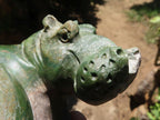 Polished Green Verdite Twin Hippo Carvings  x 2 From Zimbabwe - TopRock